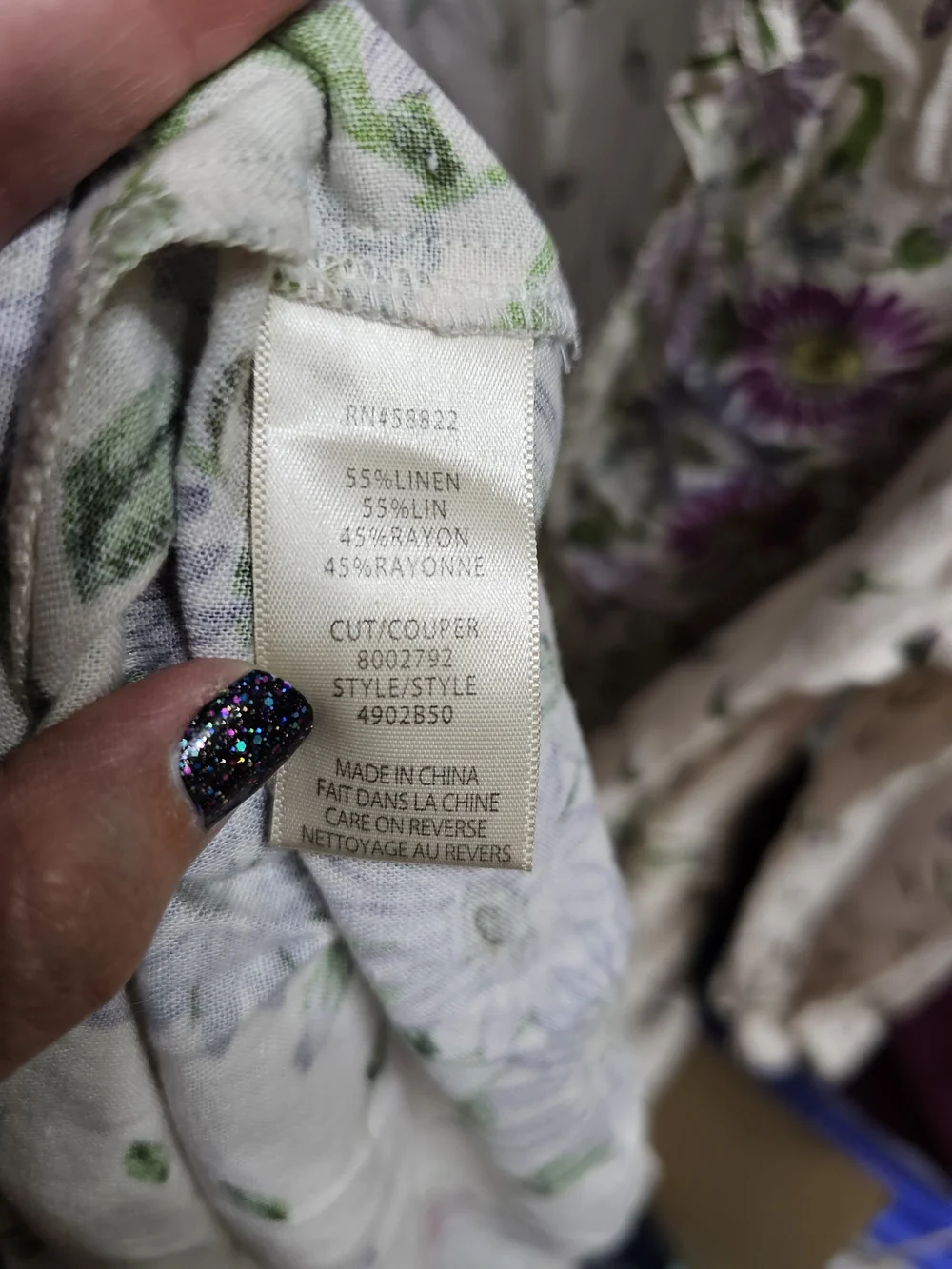 Max Studio Cream Maxi Dress with Purple Floral - Picture 8 of 10